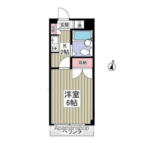 ホワイトピア Ⅰ(1K/3階)の間取り写真