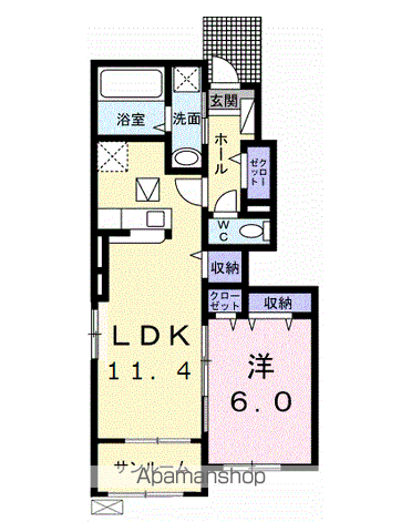 さくら Ⅰ(1LDK/1階)の間取り写真