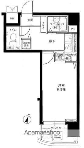 メインステージ西麻布2(1K/4階)の間取り写真