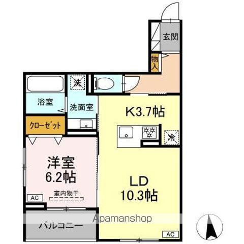 CLASSEUM仙台小田原 IV(1LDK/3階)の間取り写真