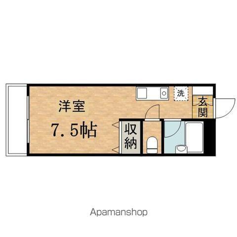 ドミトリー浅川(ワンルーム/1階)の間取り写真