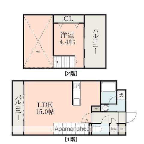 ライズ平成駅前(1LDK/4階)の間取り写真