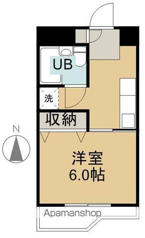 ユミハウス原町(1K/4階)の間取り写真