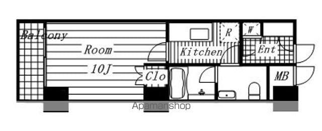 スクエア名駅南(1K/4階)の間取り写真