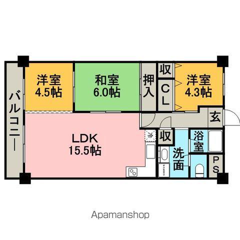 アンファミーユ・西小路(2LDK/3階)の間取り写真