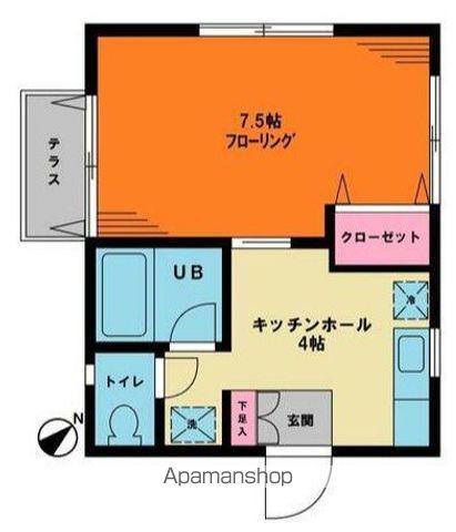 ヒューマンハイツ打越(1K/1階)の間取り写真