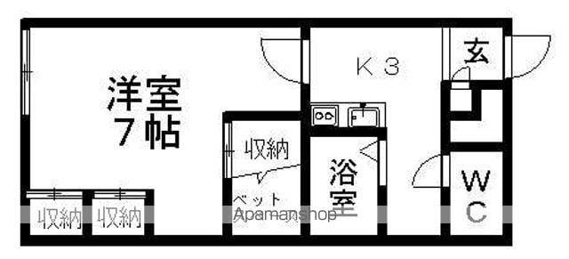 レオパレススカイヒル藻岩(1K/2階)の間取り写真