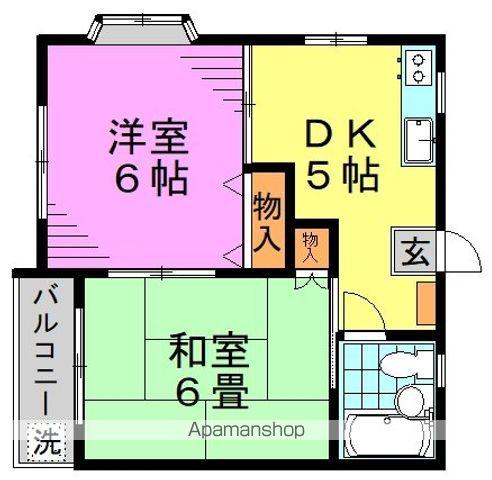 新共立コーポ(2DK/2階)の間取り写真