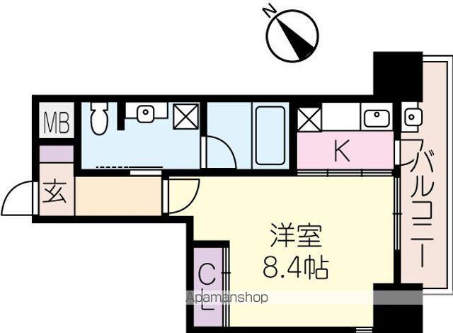 エルミナリュクス(1K/6階)の間取り写真