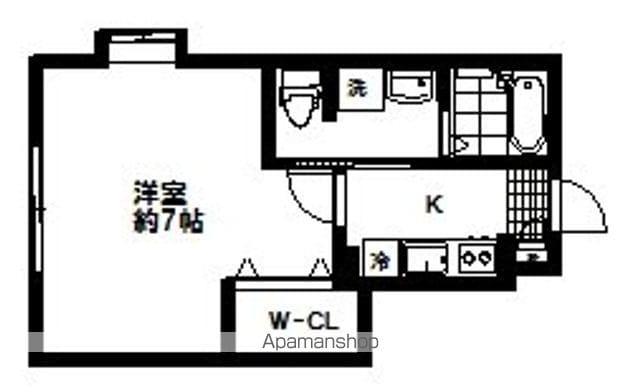 ココリハウス(1K/1階)の間取り写真