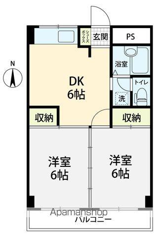 サザンパレス(2DK/3階)の間取り写真