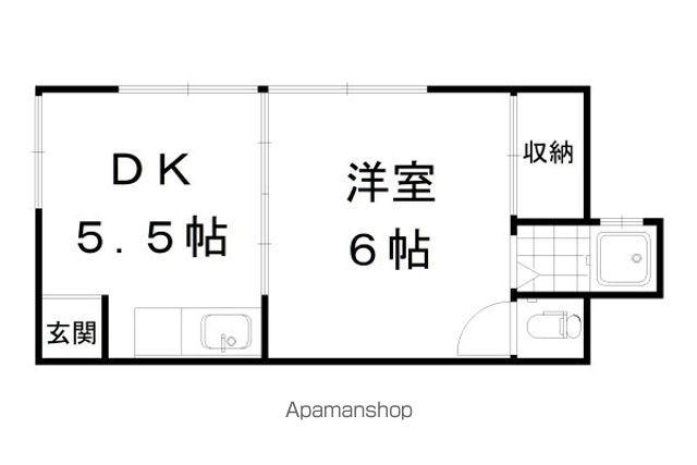 日吉荘(1DK/2階)の間取り写真