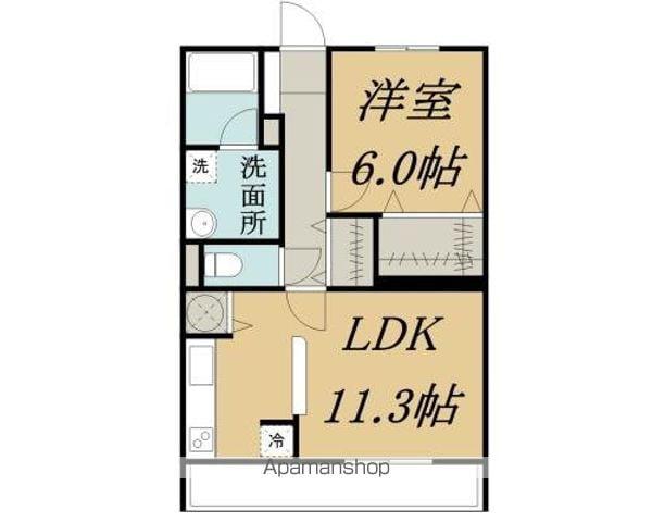ブレイン下島Ⅱ(1LDK/2階)の間取り写真