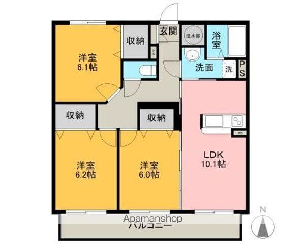 ブレインマンション若葉(3LDK/2階)の間取り写真