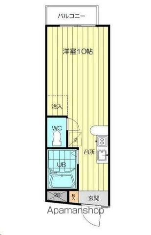 ヴィラージュ台原(ワンルーム/1階)の間取り写真