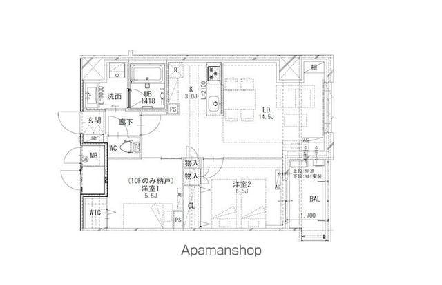 フロンティアレジデンス板橋(2LDK/16階)の間取り写真