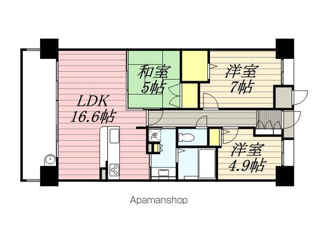 ロイヤルクレスト助信(3LDK/3階)の間取り写真