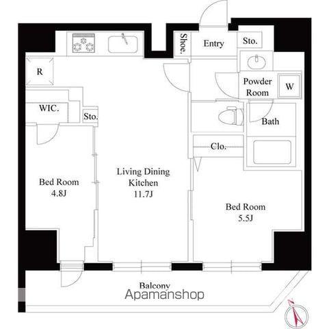 GRAN PASEO 浅草橋(2LDK/8階)の間取り写真