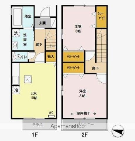 フォンドール　Ⅰ(2LDK)の間取り写真