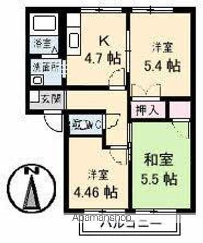 フレグランスMUKAI(3K/2階)の間取り写真