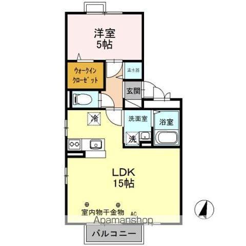 ハーベシアス A/B(1LDK/2階)の間取り写真