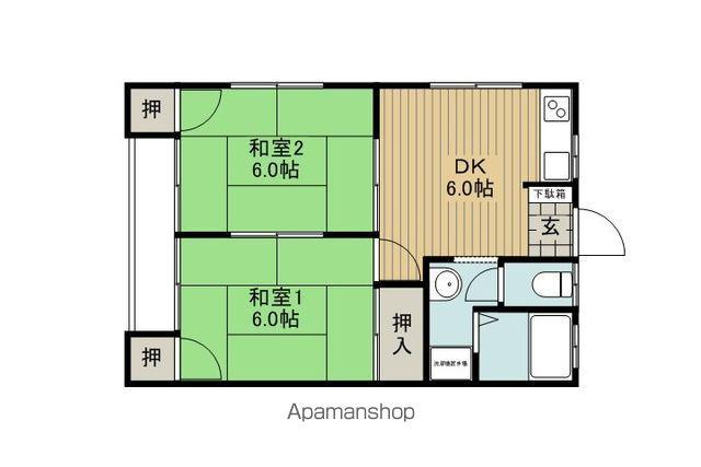 仲コーポ中洲(2DK/1階)の間取り写真