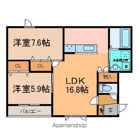 OWLⅡ(2LDK/1階)の間取り写真
