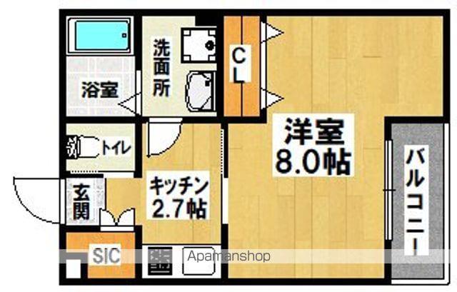 TKアンバーコート浜寺(1K/2階)の間取り写真