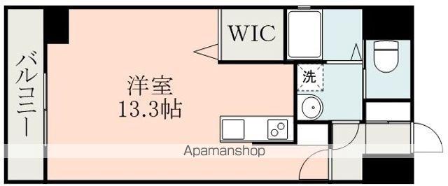 CROSS HALL 慶徳(ワンルーム/5階)の間取り写真