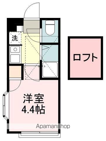 アップルハウス自由ヶ丘(1K/2階)の間取り写真
