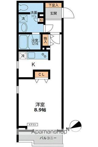 パシフィックコート目黒南(ワンルーム/2階)の間取り写真