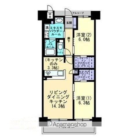 アルファスマート丸亀駅Ⅱ(2LDK/10階)の間取り写真