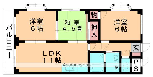 祐光ビル(3LDK/3階)の間取り写真
