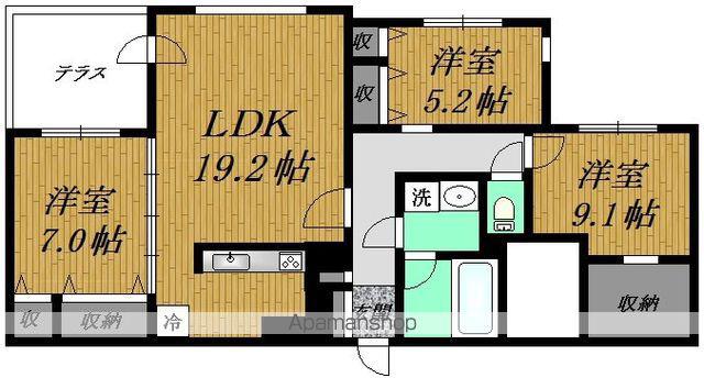 アルバミュウ(3LDK/1階)の間取り写真