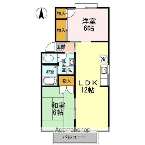 ルミエール22C棟(2LDK/2階)の間取り写真