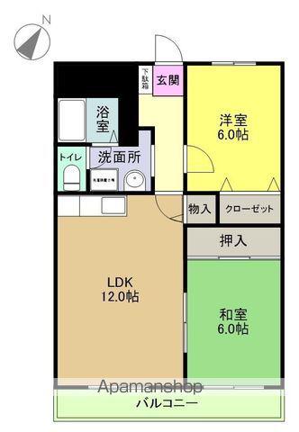 セントラルヒルズⅠ(2LDK/3階)の間取り写真