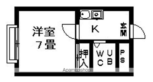 コーポAQA(1K/4階)の間取り写真