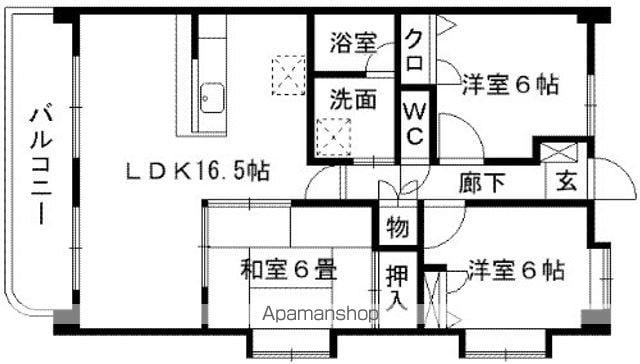 アメニティ光の森(3LDK/2階)の間取り写真