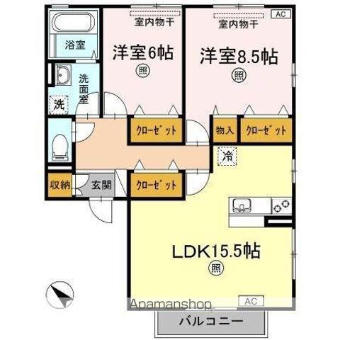 ボナールⅢ(2LDK/2階)の間取り写真
