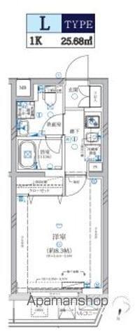 ALIVIS新江古田(1K/1階)の間取り写真