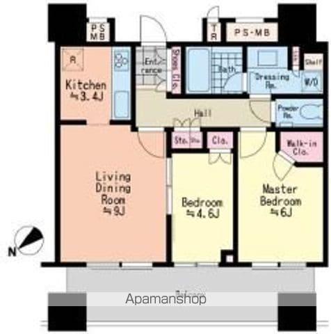 パークコート千代田富士見(2LDK/8階)の間取り写真