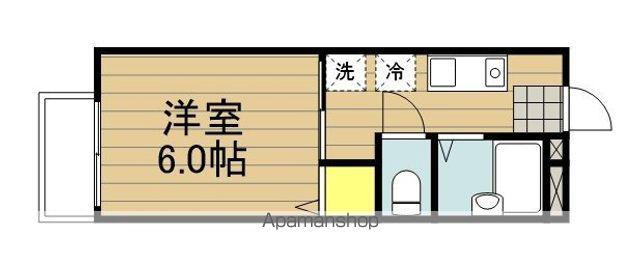 クレッセントHIRO(1K/2階)の間取り写真