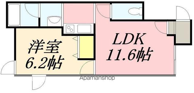 リヴェール松陰(1LDK/2階)の間取り写真