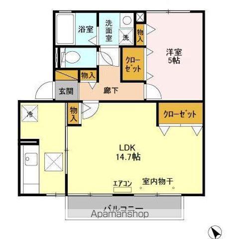 ハイツクリノン(1LDK/1階)の間取り写真