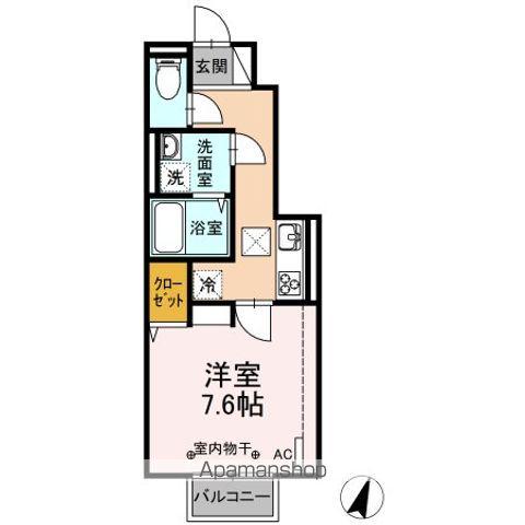 令和BELLⅡ(1K/1階)の間取り写真