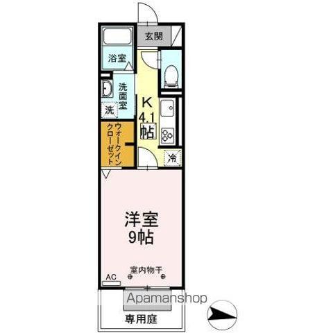 ラニアケア(1K/1階)の間取り写真