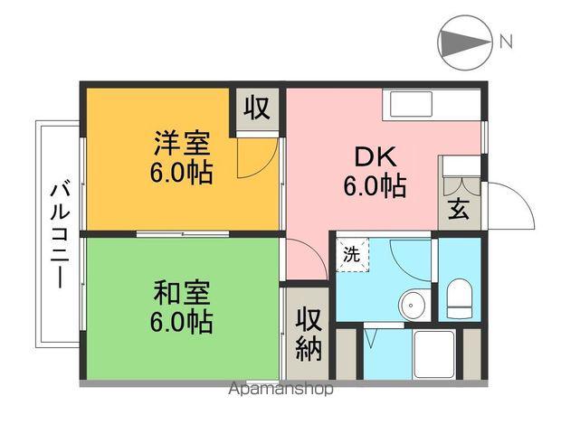 ハイツ欅(2DK/2階)の間取り写真