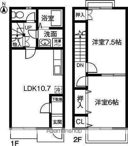 青樹　（ブルージュ）(2LDK)の間取り写真