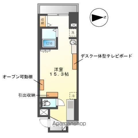 GRAND CHAINON金山(ワンルーム/2階)の間取り写真