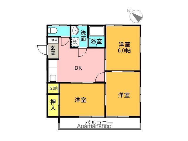勝鹿アントラーズA(3DK/2階)の間取り写真